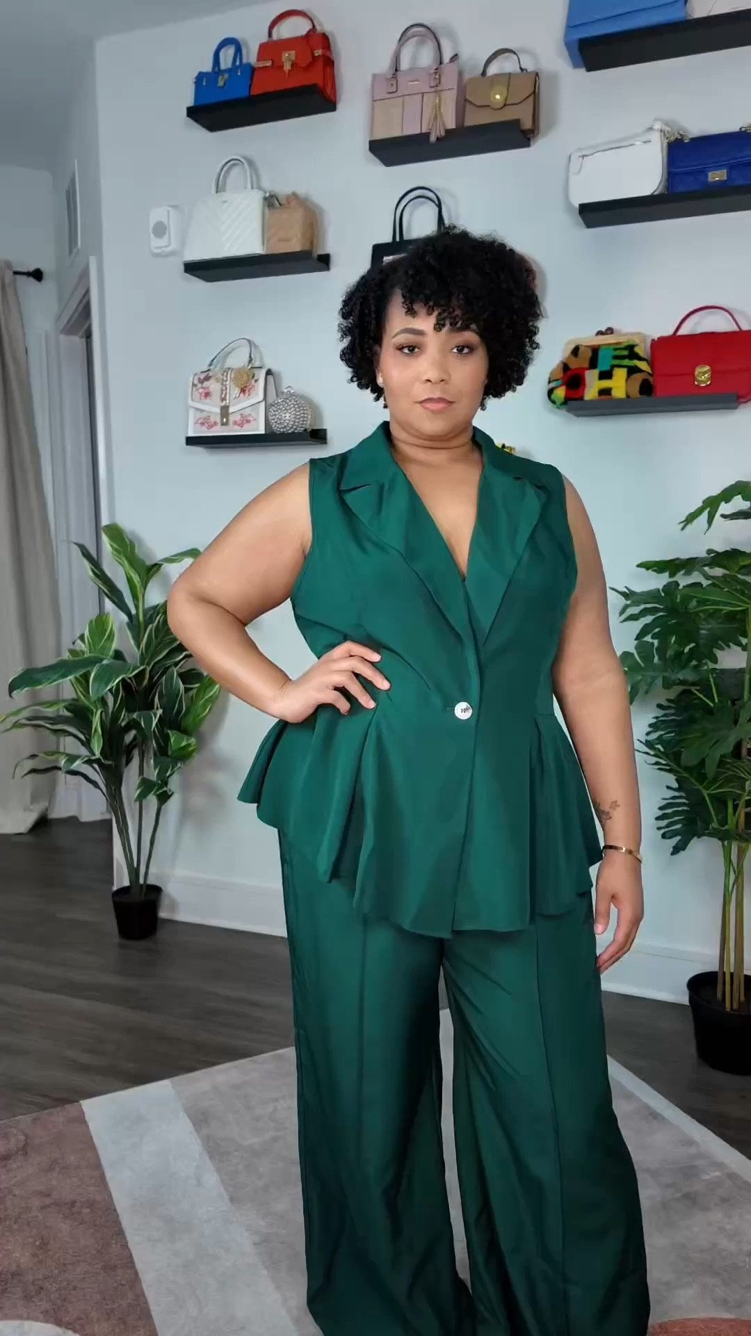 Plus Size Emerald Green Wide Leg Workwear Set

#LTKPlusSize