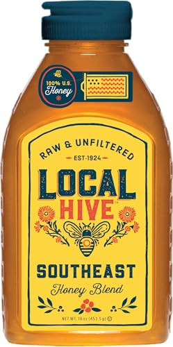 Local Hive Southeast Raw Unfiltered Honey – 16 oz, 100% Pure US Honey, Sourced from American Bees and Beekeepers - Natural Sweetener, Ideal for Tea, Baking, and Cooking | Amazon (US)