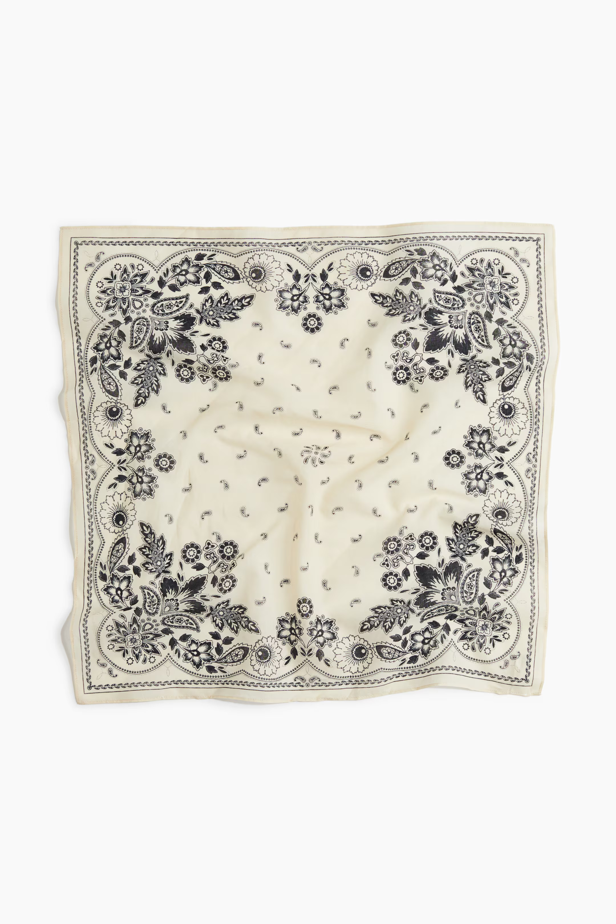 Patterned cotton scarf - Light beige/Paisley pattern - Ladies | H&M GB | H&M (UK, MY, IN, SG, PH, TW, HK)