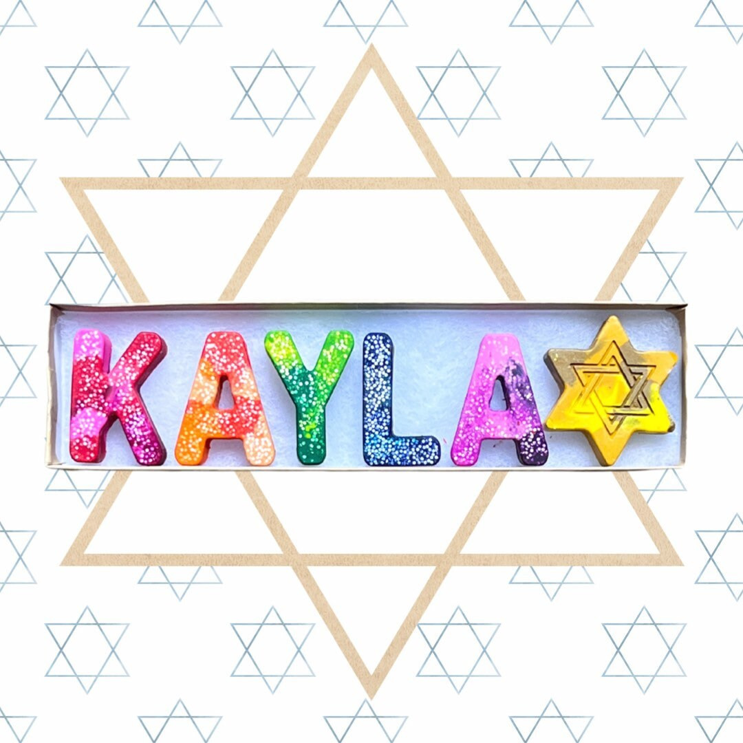 Name Crayons for Kids Hanukkah Gift Hanukkah Crayons - Etsy | Etsy (US)