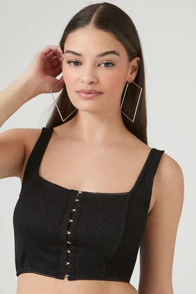 Hook-and-Eye Cropped Tank Top | Forever 21 (US)