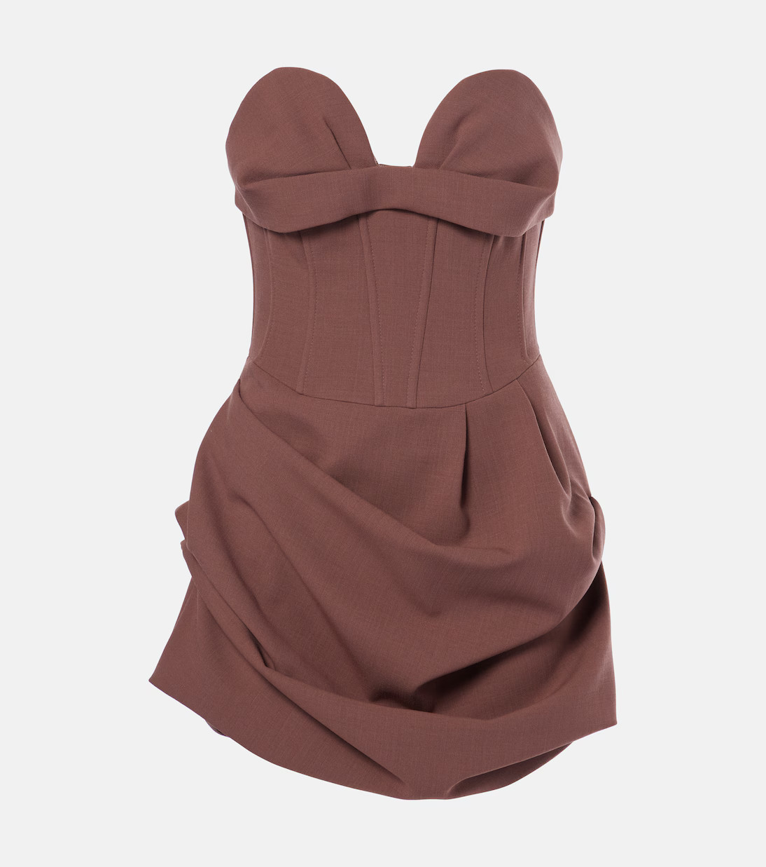 Draped wool-blend bustier dress | Mytheresa (INTL)