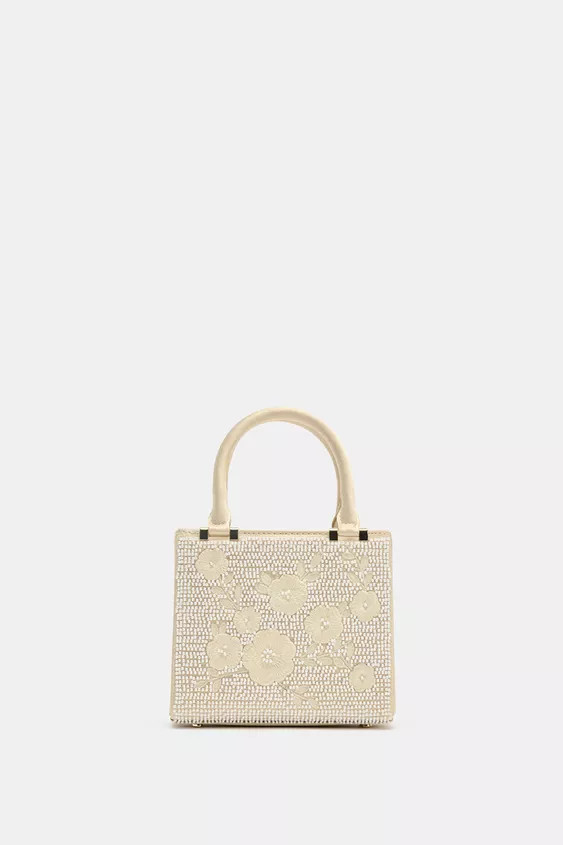 EMBROIDERED RIGID HANDBAG | Zara US