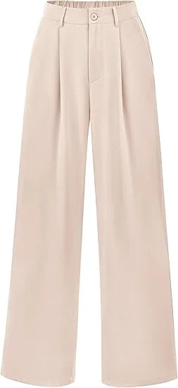 PRETTYGARDEN Women's Wide Leg Suit Pants Loose Fit High Elastic Waisted Business Casual Long Trou... | Walmart (US)