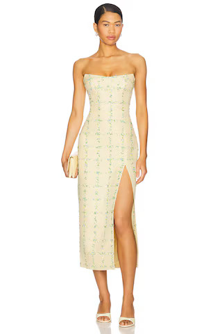 Amanda Uprichard Ivy Midi Dress in Yellow from Revolve.com | Revolve Clothing (Global)