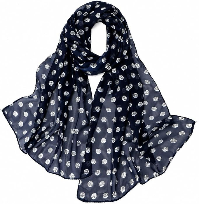 Women Chiffon Scarf Smooth Large Dot Fashion Scarf | Amazon (US)