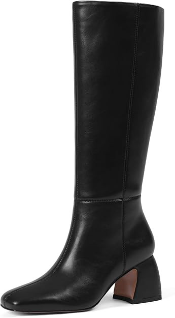 Lyrisiphy Knee High Boots Women Square Toe Chunky Heel Dress Boots Fall High Boots with Side Zipp... | Amazon (US)