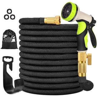 3/4 in. 100 ft. Expandable Garden Hose Flexible Water Hose with 10 Function Nozzle Durable 3750D ... | The Home Depot