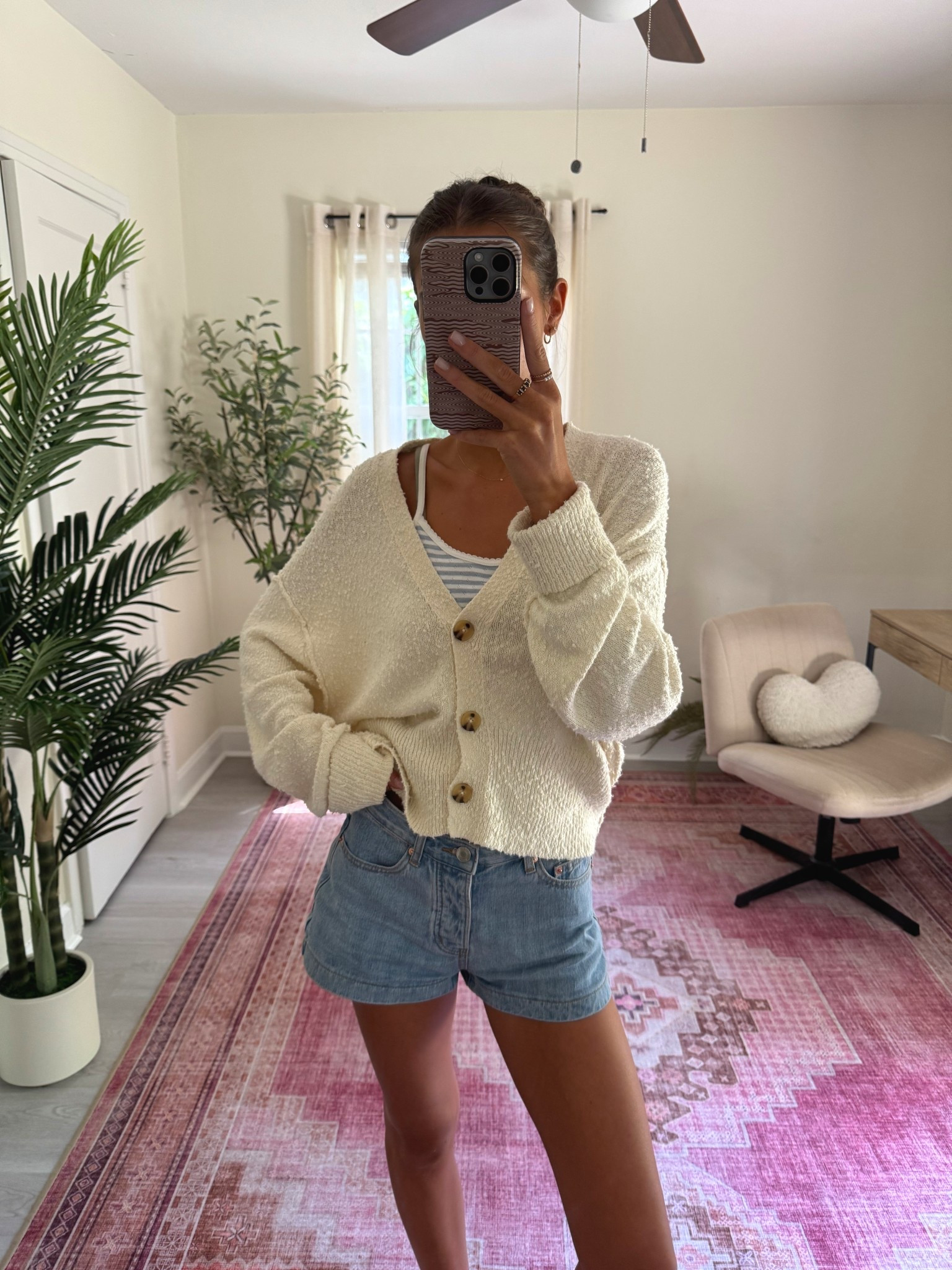 Wearing a 25 in the shorts and an xs in the cardigan!!!

#LTKSeasonal