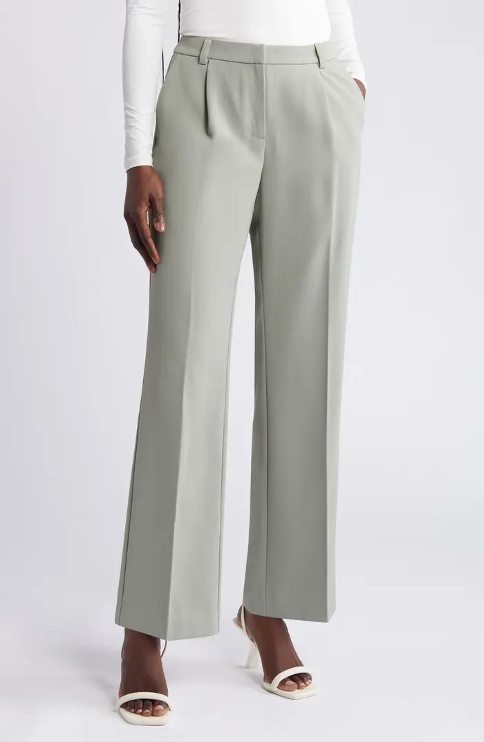 Pleated Mid Rise Trousers | Nordstrom