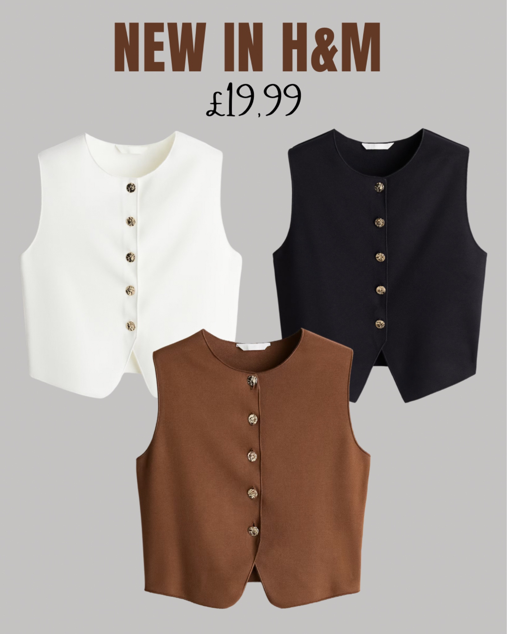 Spring waistcoats🌸
Tags: h&m brown white cream black cropped button front fashion inspo outfit ideas chic women’s style Parisian Paris Barcelona brunch trending

#LTKstyletip