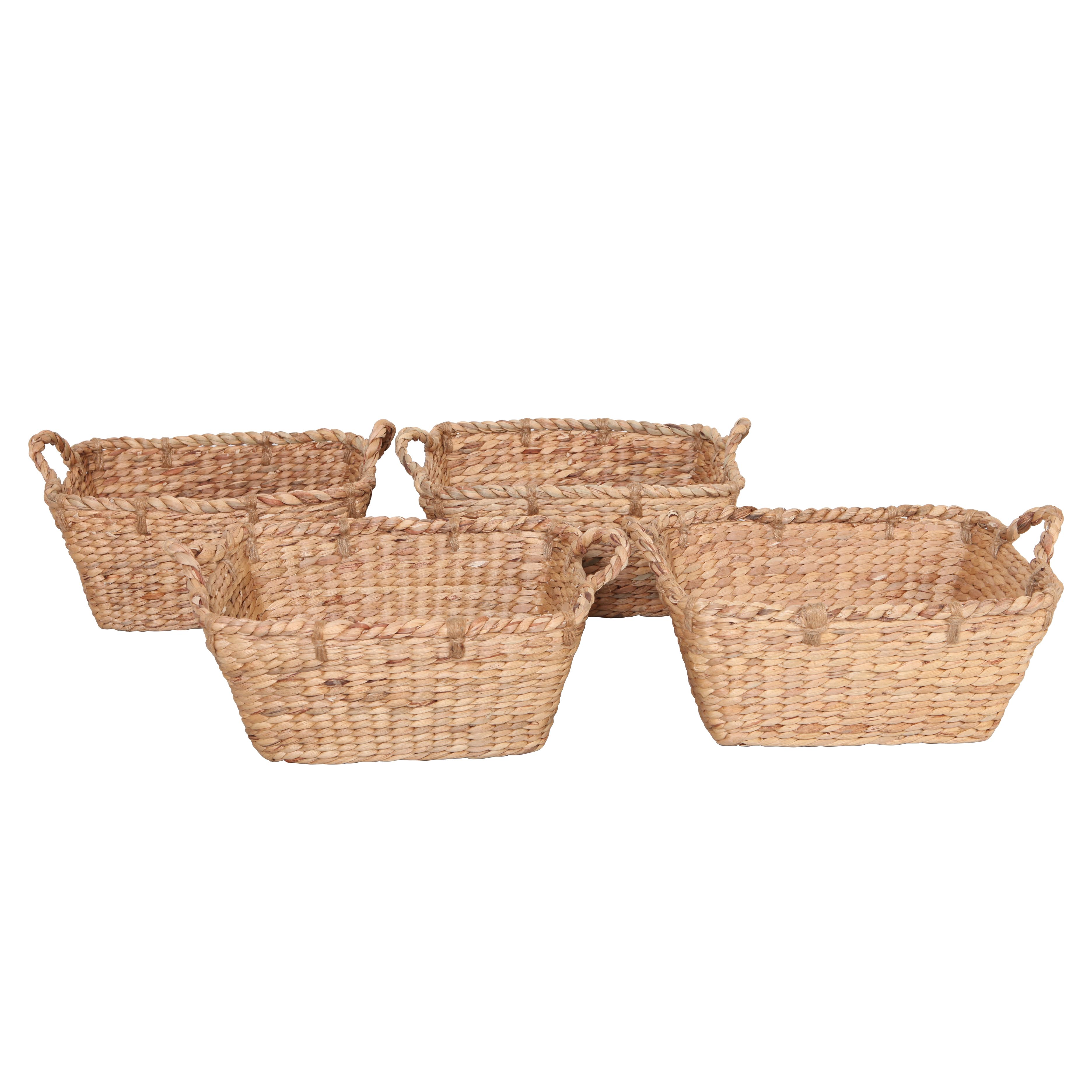 Better Homes & Gardens Rectangular Water Hyacinth Basket, Set of 4 | Walmart (US)