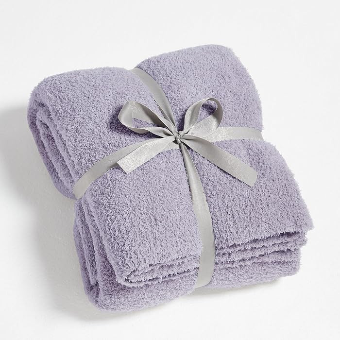 CYMULA Knit Throw Blanket for Couch Purple - Super Soft Lightweight Plush Fuzzy Fluffy Cozy Blank... | Amazon (US)