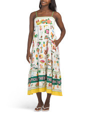 Linen Blend Sleeveless Printed Maxi Dress | Casual Dresses  | Marshalls | Marshalls