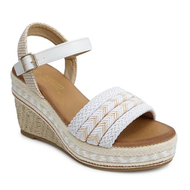 SHIBEVER Summer Wedge Sandals for Women Casual Ankle Strap Open Toe Dressy Espadrilles Platform S... | Walmart (US)
