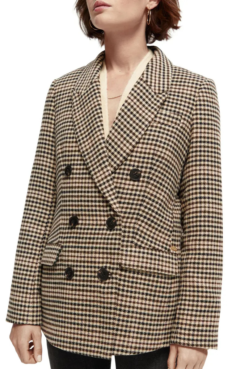 Scotch & Soda Heritage Check Double Breasted Blazer | Nordstrom | Nordstrom