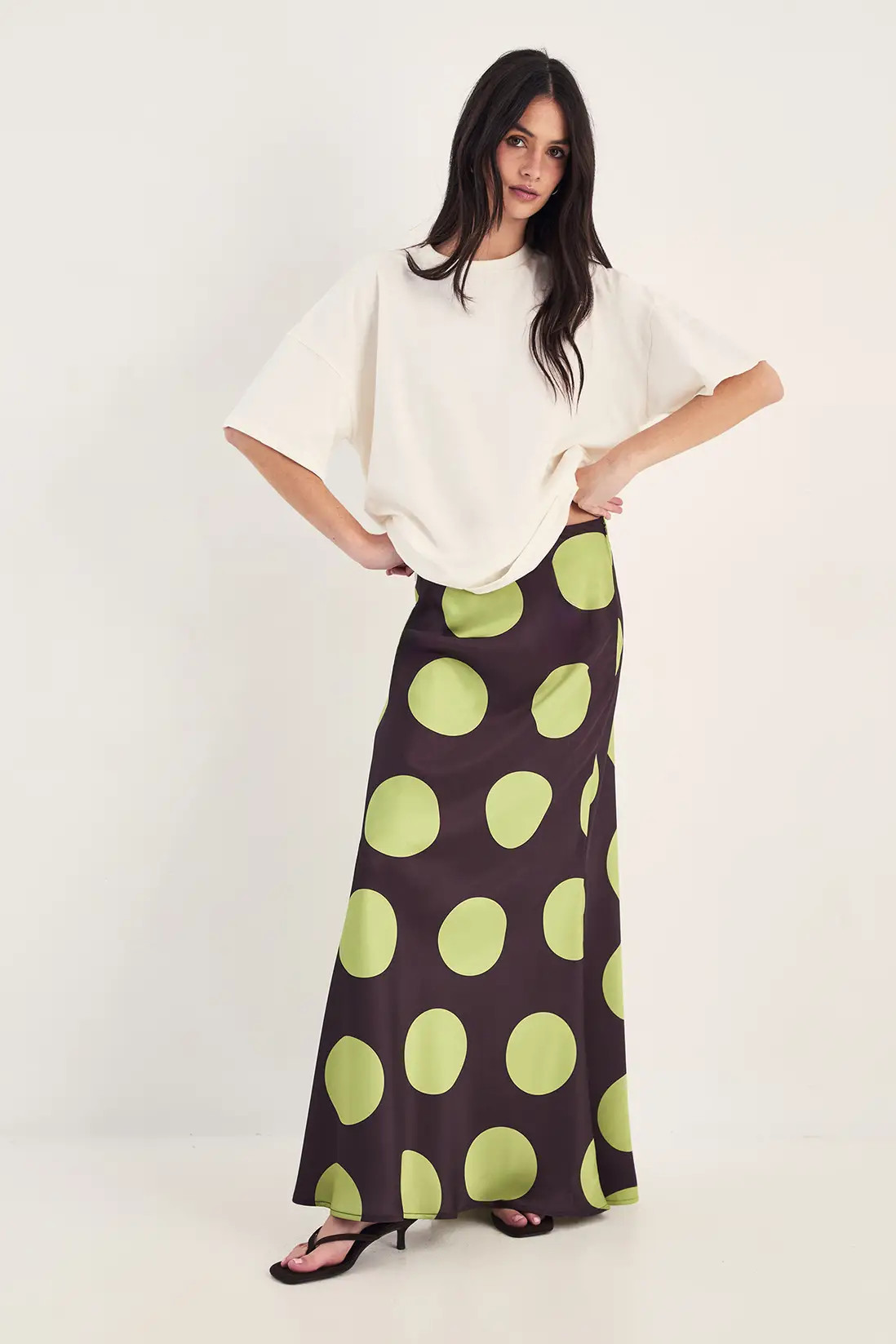 Satin Polka Dot Bias Maxi Skirt | Nasty Gal US