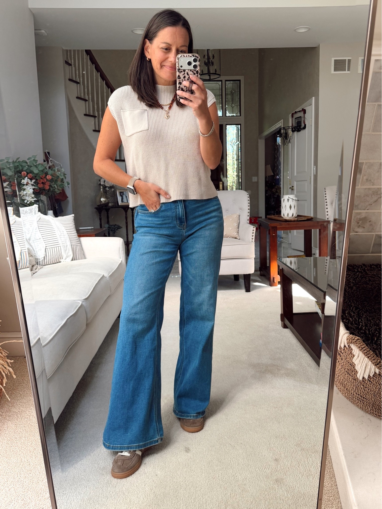 Amazon fall outfit of the day! Jeans run true to size - I’m in the 26 30” inseam ones. Top runs true to size!

#LTKootd #LTKmomlife #LTKOver40