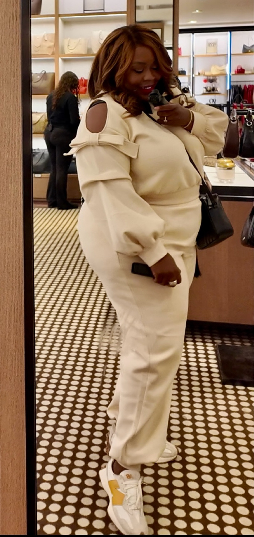 Can you believe I forgot to snap a proper picture in this amazing outfit? Next time.

It feels like the Spanx athleisure set, its a scuba fabric which it’s so nice because it doesn’t show every dimple.  It's available in black too and comes in sizes 1X-3X! I'm wearing a size 2X.

#LTKStyleTip #LTKOver40 #LTKPlusSize