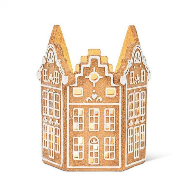 MDR Trading AB-27-NIBBLE-406-Q01 8 in. Gingerbread House Pillar Candle Holder - Brown & White | Walmart (US)