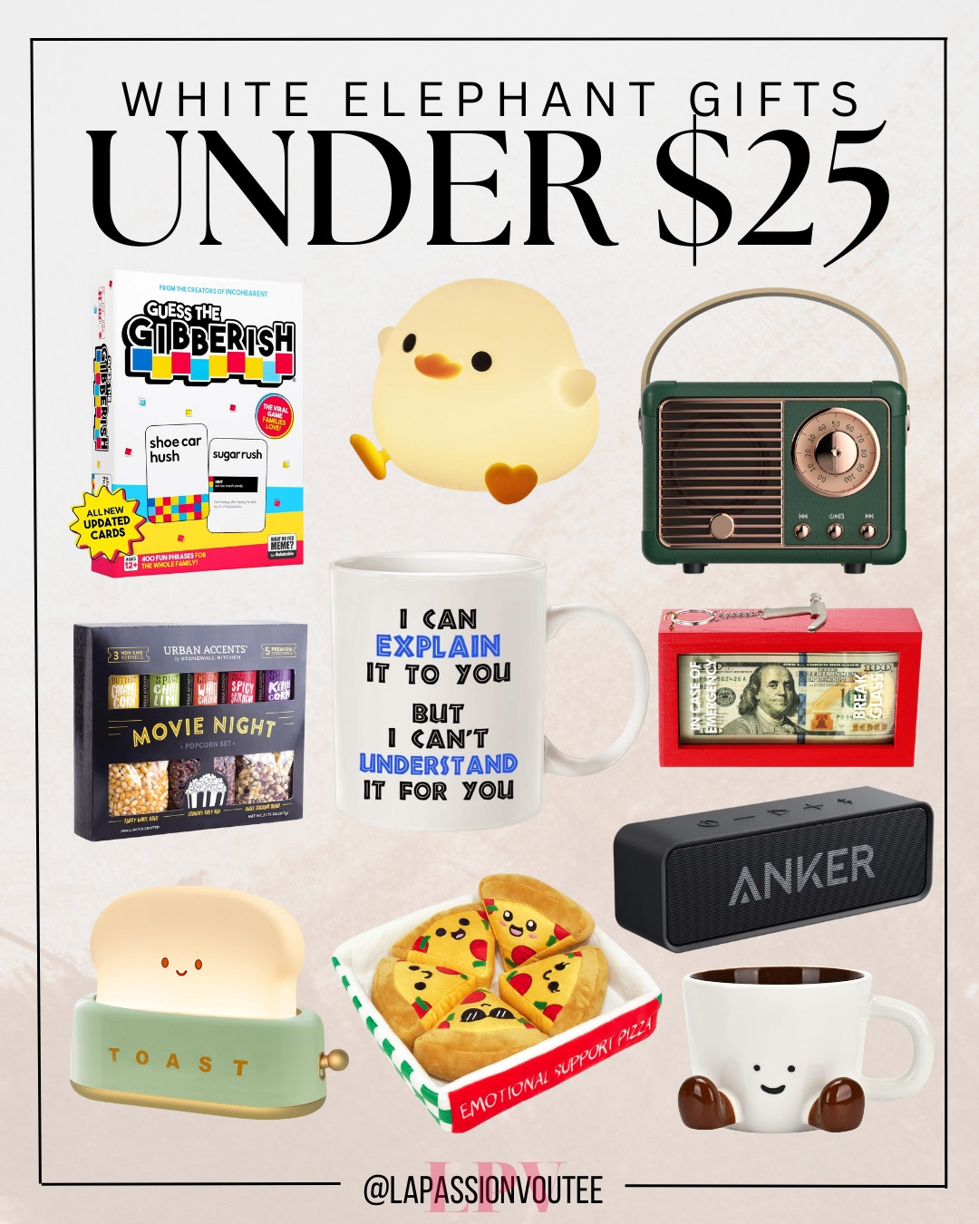White Elephant gifting doesn’t have to be hard—Amazon’s under-$25 options make it surprisingly fun. There are tons of quirky, playful, and cute finds that always get a reaction. Perfect for keeping the game exciting without spending too much 💛✨ 

 #LTKGiftGuide #LTKHoliday #LTKFindsUnder50