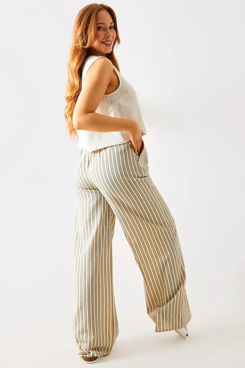 Linen Look Elasticated Waist Trouser-In The Style | In The Style (UK)