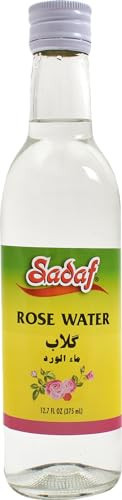 Sadaf Natural Rose Water - Food Grade Rose Water for Cooking, Baking, Food Flavoring or Drinking - Edible Rose Water Drink - Ideal for Persian Desserts or Beauty Care - Kosher - 12.7 Oz Bottle | Amazon (US)