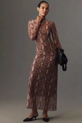 SIMONMILLER Zesty Snake-Print Mesh Midi Dress | Anthropologie (US)