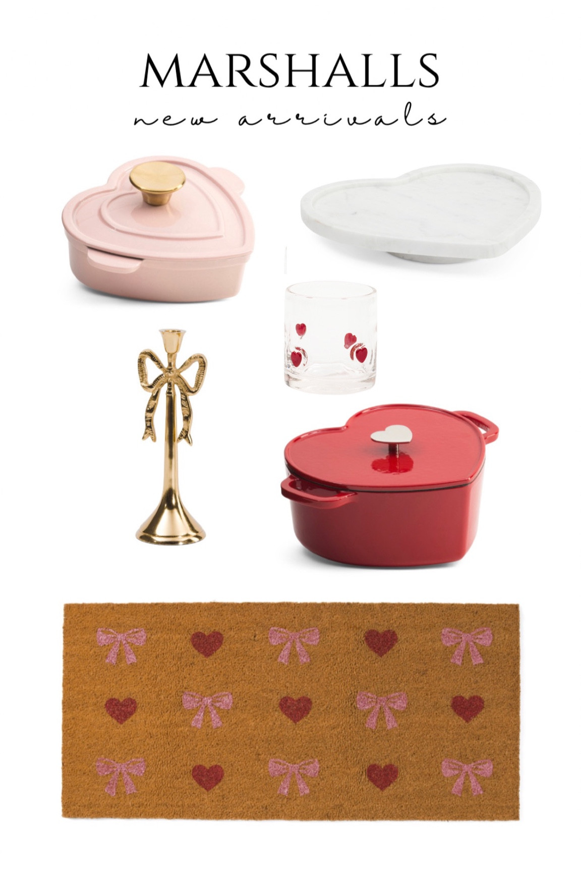 Marshalls home new arrivals ❤️💗 Valentine’s Day decor and gift ideas, pink Dutch oven, hearts and bows doormat gold candle holder tjmaxx

#LTKHome #LTKSaleAlert #LTKFindsUnder50