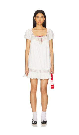 X Bella Hadid Western Poplin Mini Dress in White | Revolve Clothing (Global)