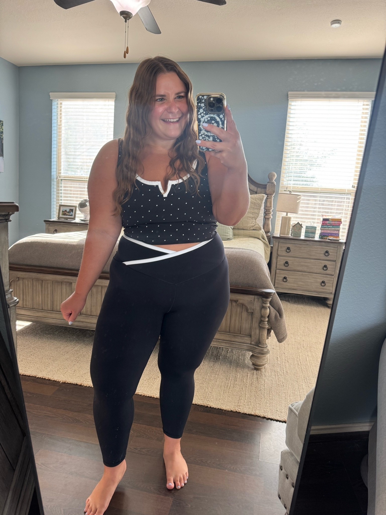 Wearing an xl shirt in these aerie leggings and an xxl in this polka dot sports bra! I’m 5’1 and a size 16. This is such a cute curvy girl friendly work out set!

#LTKootd #LTKPlusSize #LTKMidsize
