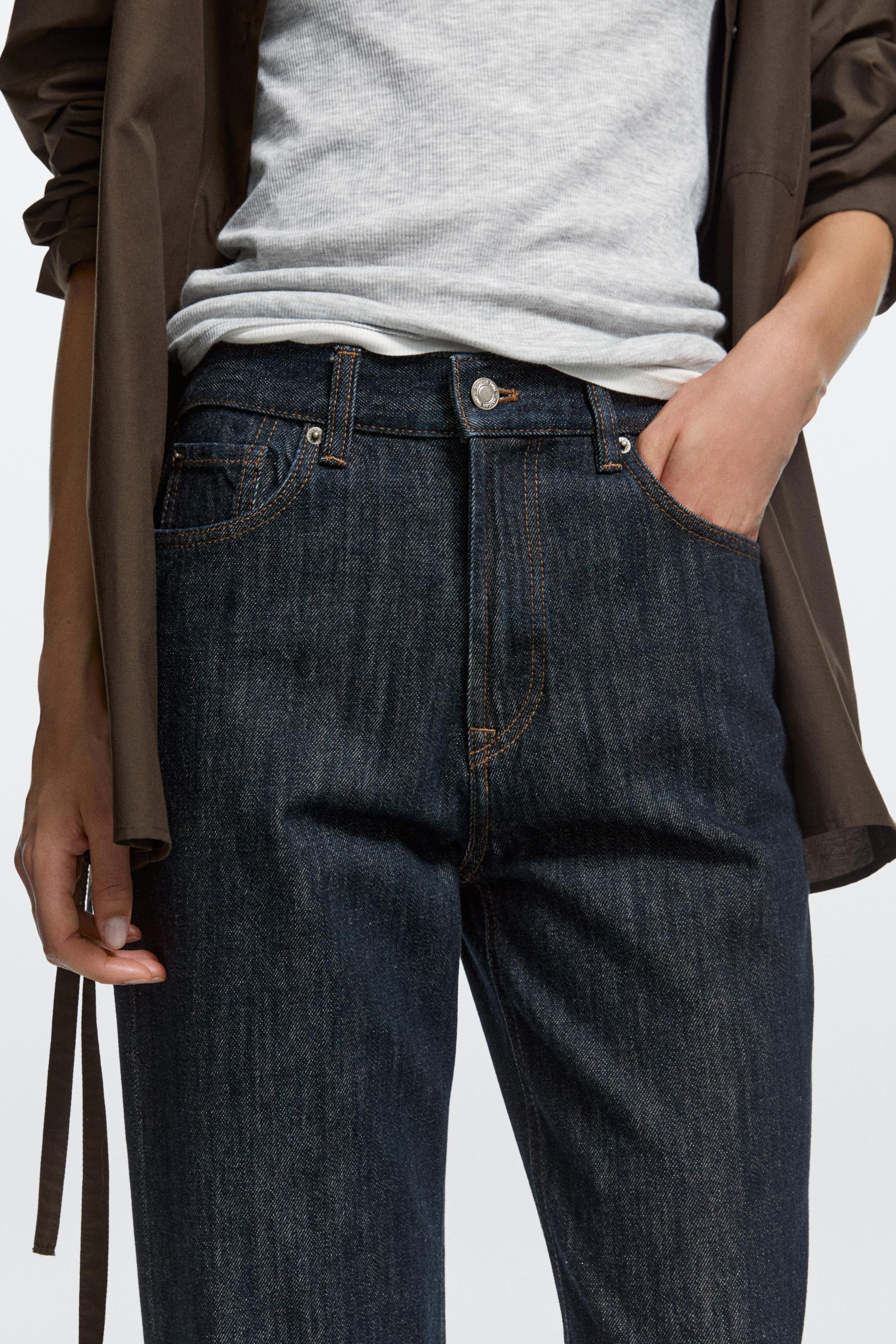 High-waist straight-leg jeans | Massimo Dutti UK