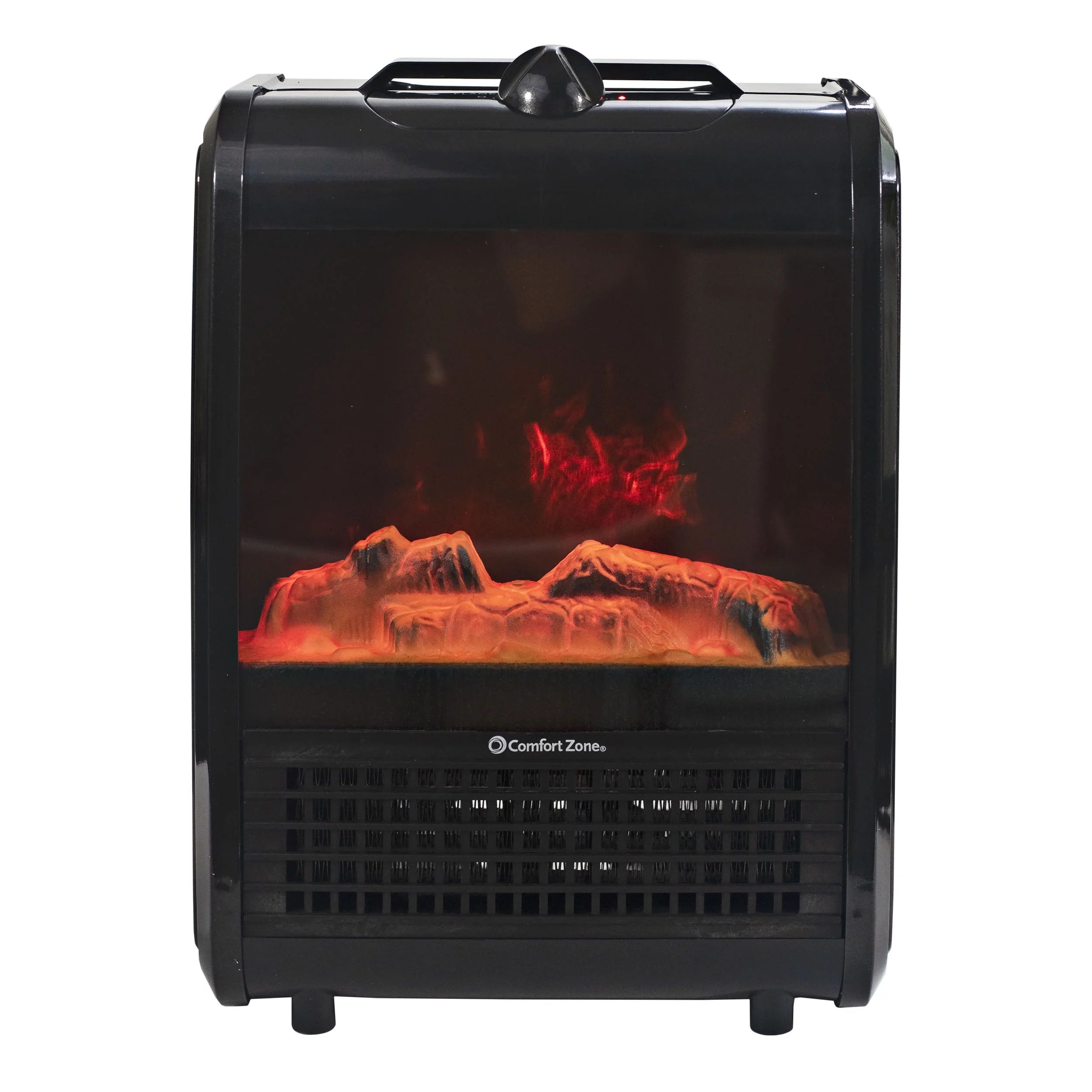 Comfort Zone 1200W Ceramic Electric Fireplace Heater, Black | Walmart (US)