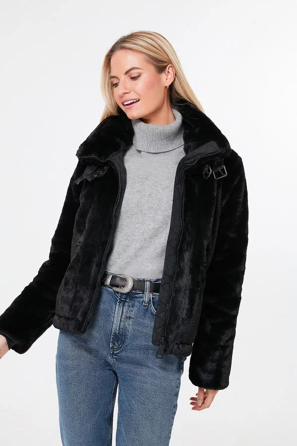 Black Faux Fur Denver Coat | SAM. | Tuckernuck (US)
