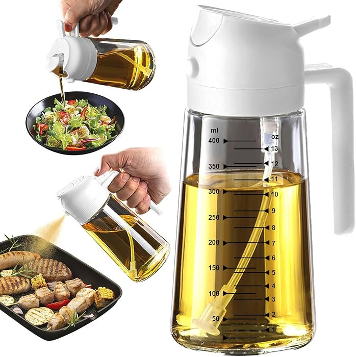 TrendPlain 16oz/470ml Glass Olive Oil Sprayer for Cooking – 2 in 1 Olive Oil Dispenser Bottle f... | Amazon (US)