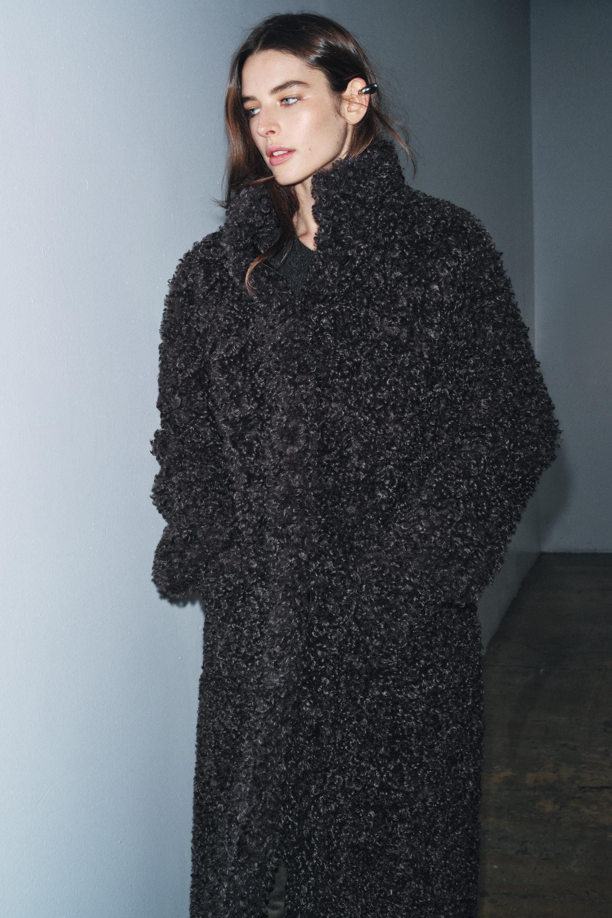 LONG FLEECE COAT ZW COLLECTION | Zara US