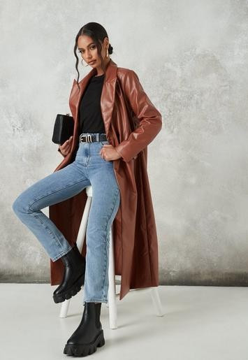 Tan Faux Leather Formal Jacket | Missguided (US & CA)