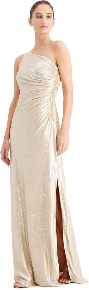 Calvin Klein One-Shoulder Gown with Side Ruching and Beaded Detail – Women’s Formal Dresses f... | Amazon (US)