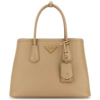 Prada Sand Leather Small Double Handbag | Balardi (US & Canada)