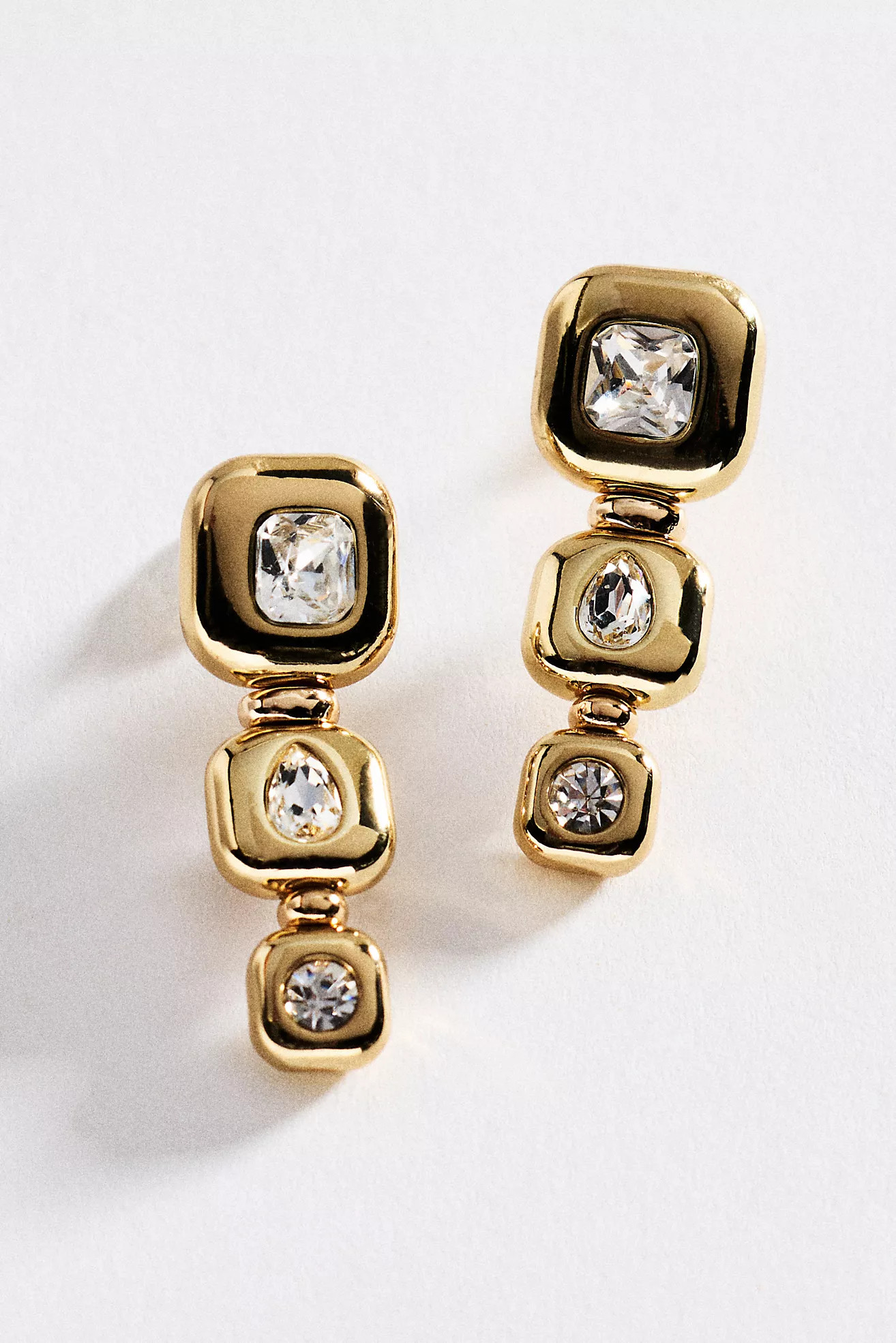 Bezel Crystal Square Drop Earrings | Anthropologie (US)