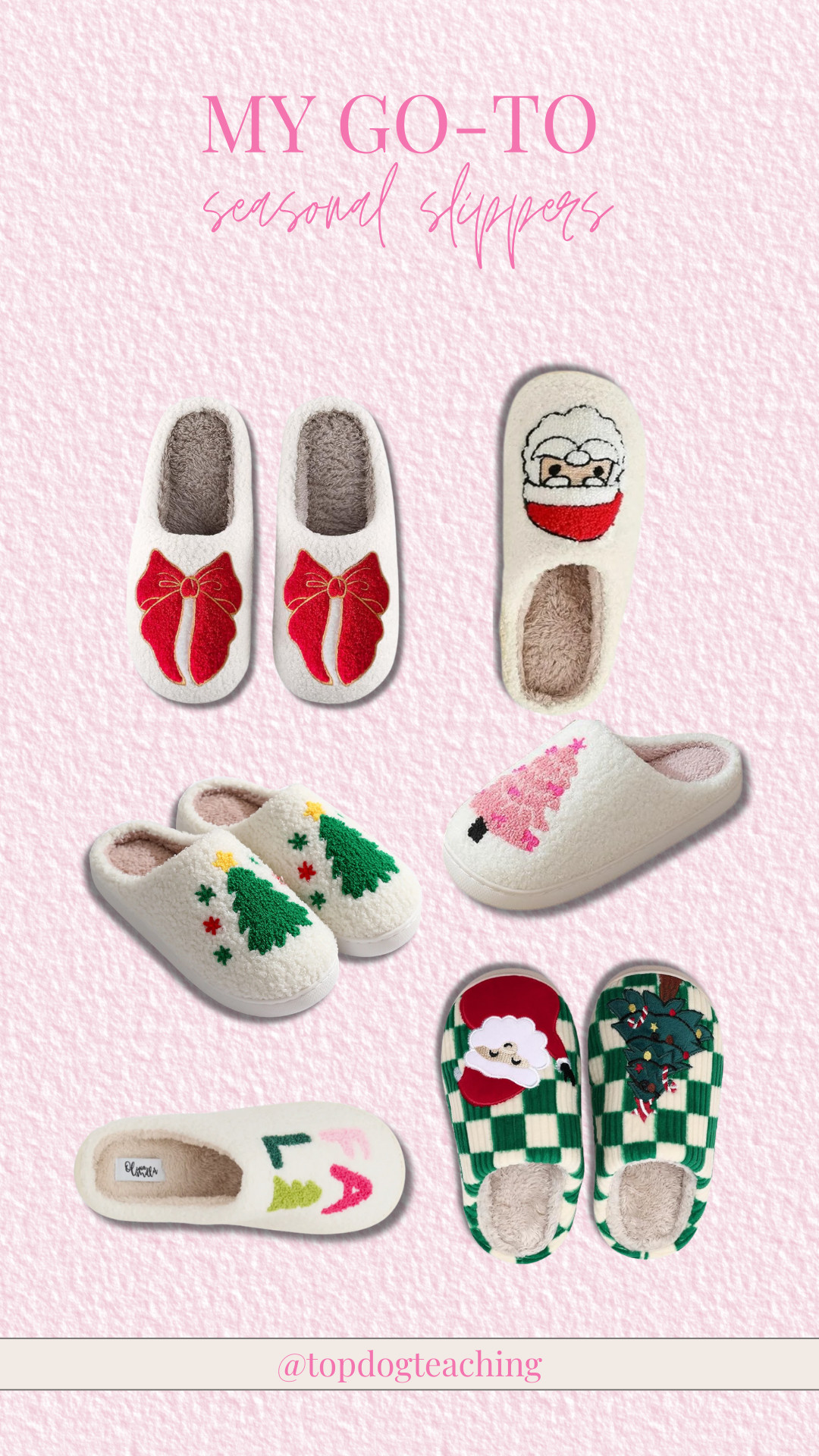 Stepping into the season one fuzzy, festive slipper at a time. ❄️✨ These holiday-themed cuties are basically a warm hug for your feet — perfect for slow mornings, wrapping gifts, or grading with a cup of cocoa in hand.

Christmas slippers, mama slippers, Christmas, holiday style 

 #LTKHoliday #LTKSeasonal #LTKOver40