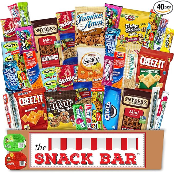 The Snack Bar - Snack Care Package (40 count) - Variety Assortment with American Candy, Fruit Sna... | Amazon (US)