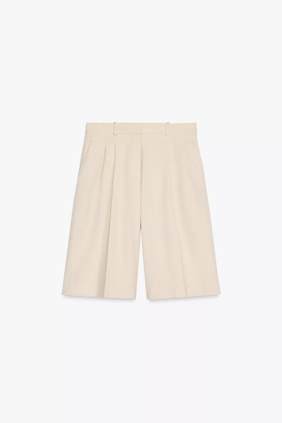 ZW COLLECTION PLEATED SHORTS | Zara US