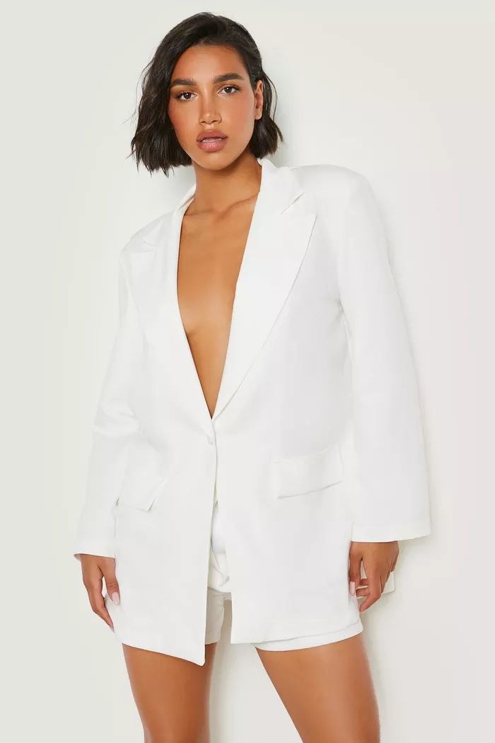 White Oversized Tailored Blazer | Boohoo.com (UK & IE)