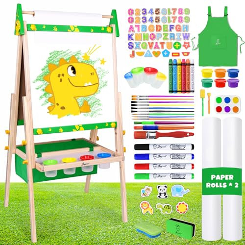 Joyooss Art Easel for Kids,Double Sided with 98+ Accessories Kids Easel Magnetic Board,Toddler Art Easel Dry Erase Board Easel for Kid Age 4-8 9-12 Outdoor Easel | Amazon (US)