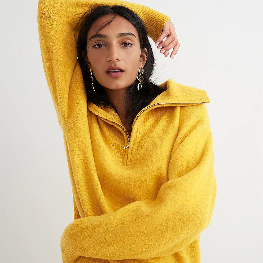 Relaxed half-zip stretch sweater | J. Crew US