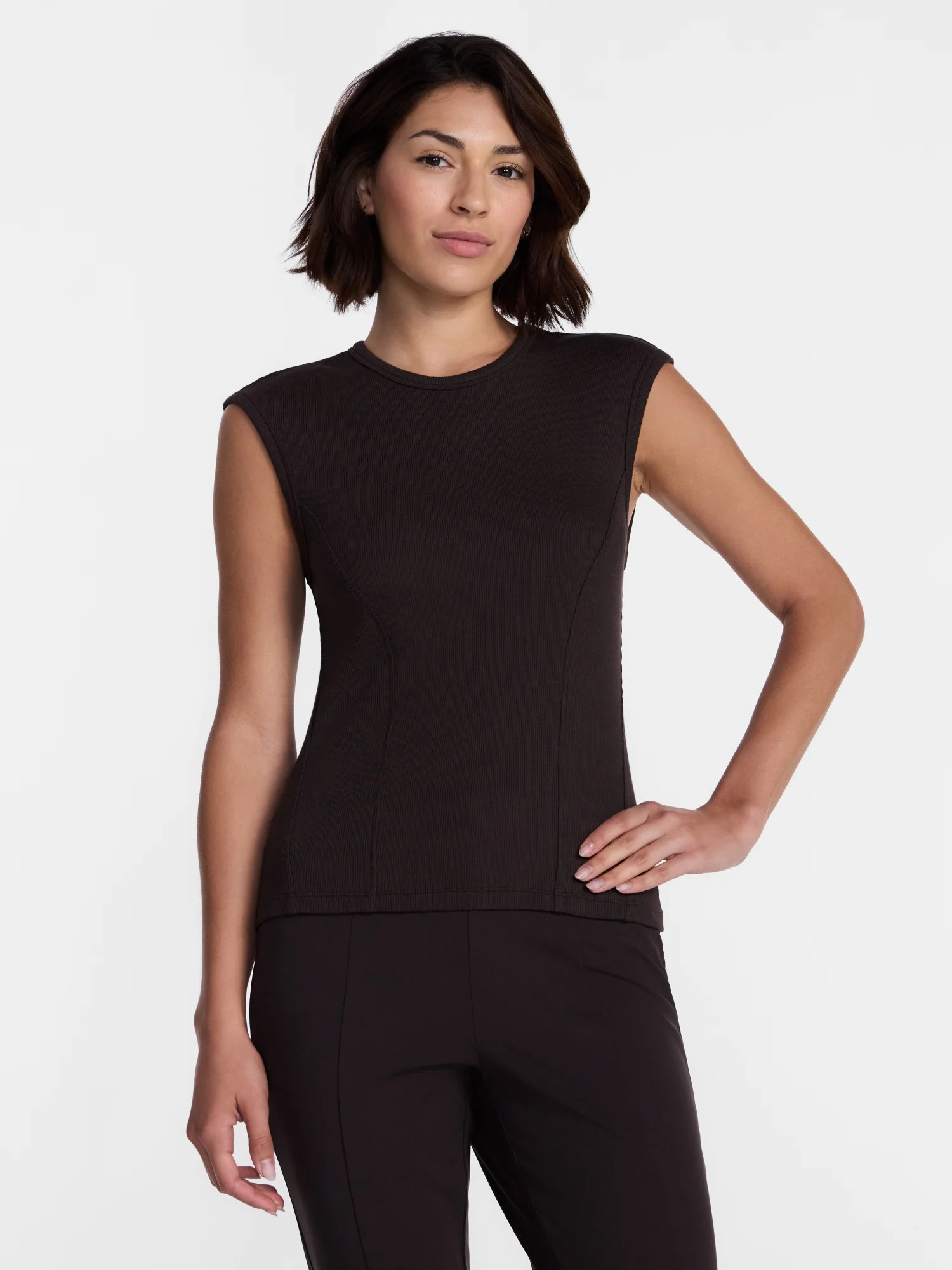 Avia Women's Ribbed Top with Cap Sleeves, Sizes XS-XXL | Walmart (US)