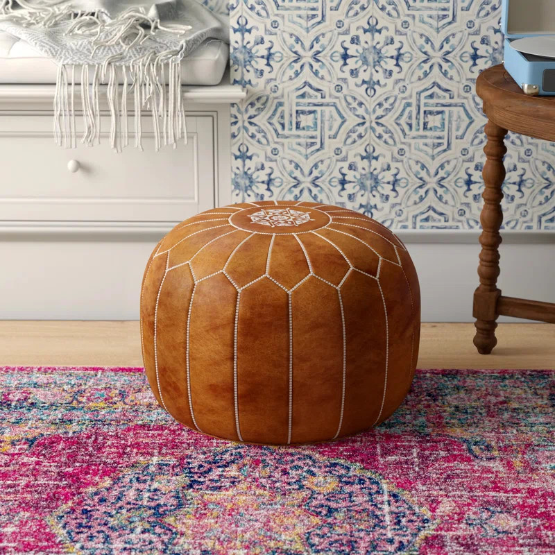 Cherise Leather Pouf | Wayfair North America