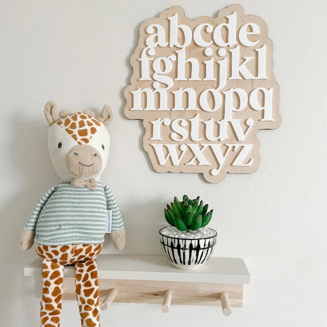 Layered Alphabet Sign | ABC Minimalist Sign | Nursery Wood Sign | Playroom Decor | Nursery Decor ... | Etsy (US)