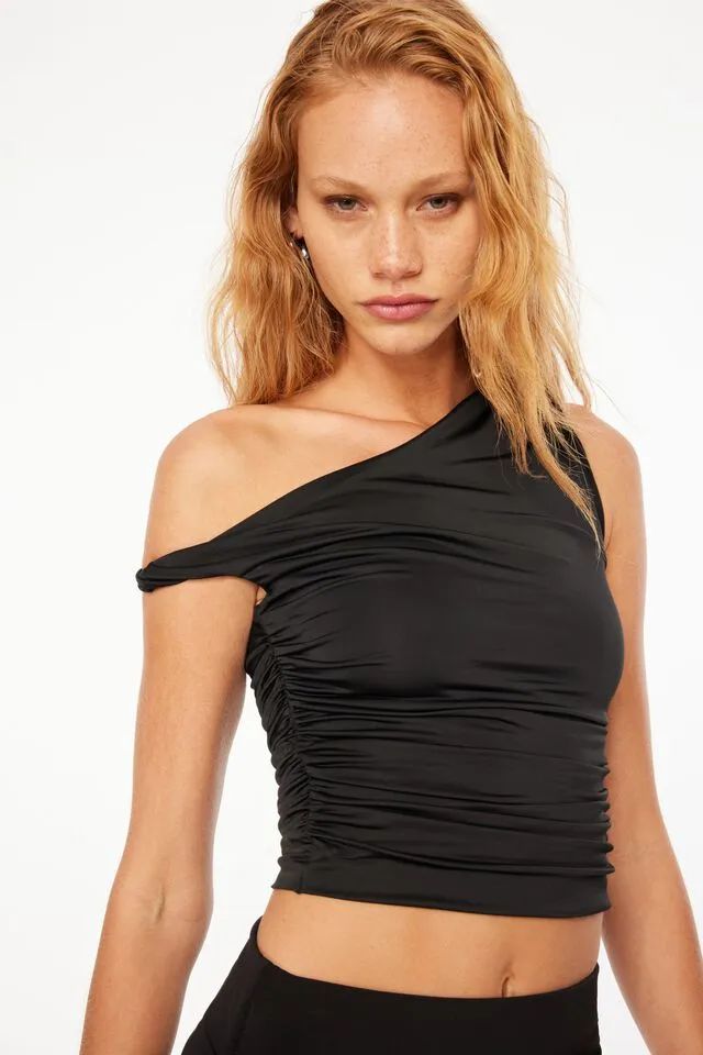 One Shoulder Draped Top | Dynamite Clothing
